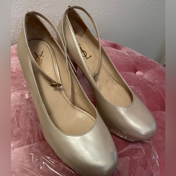 Yves Saint Laurent YSL La Perle 75 Platform Pumps Patent Leather 39 - Picture 2 of 13